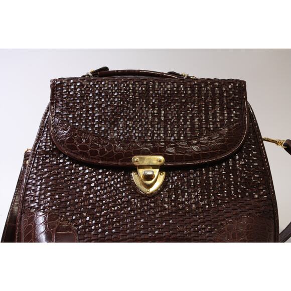 Dark Brown, Purse, Crocodile Texture, Handbag, Shoulder Strap, ~ 250507-WH 222 - Picture 1 of 7